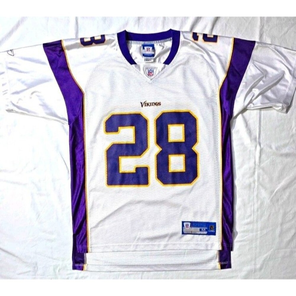 Adrian Peterson Minnesota Vikings Reebok Jersey White #28 Size M